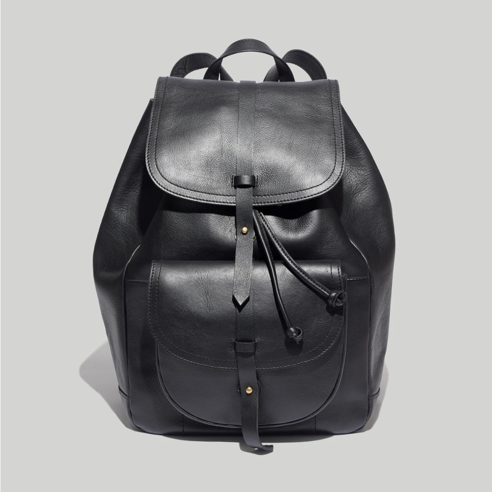 Madewell Black Leather Transport Rucksack